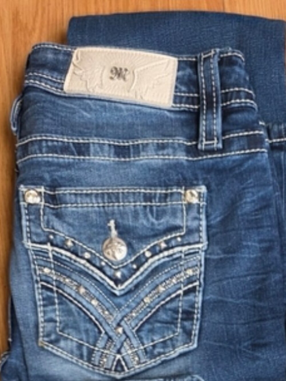 Women’s Blue Embellished Stretch Jeans